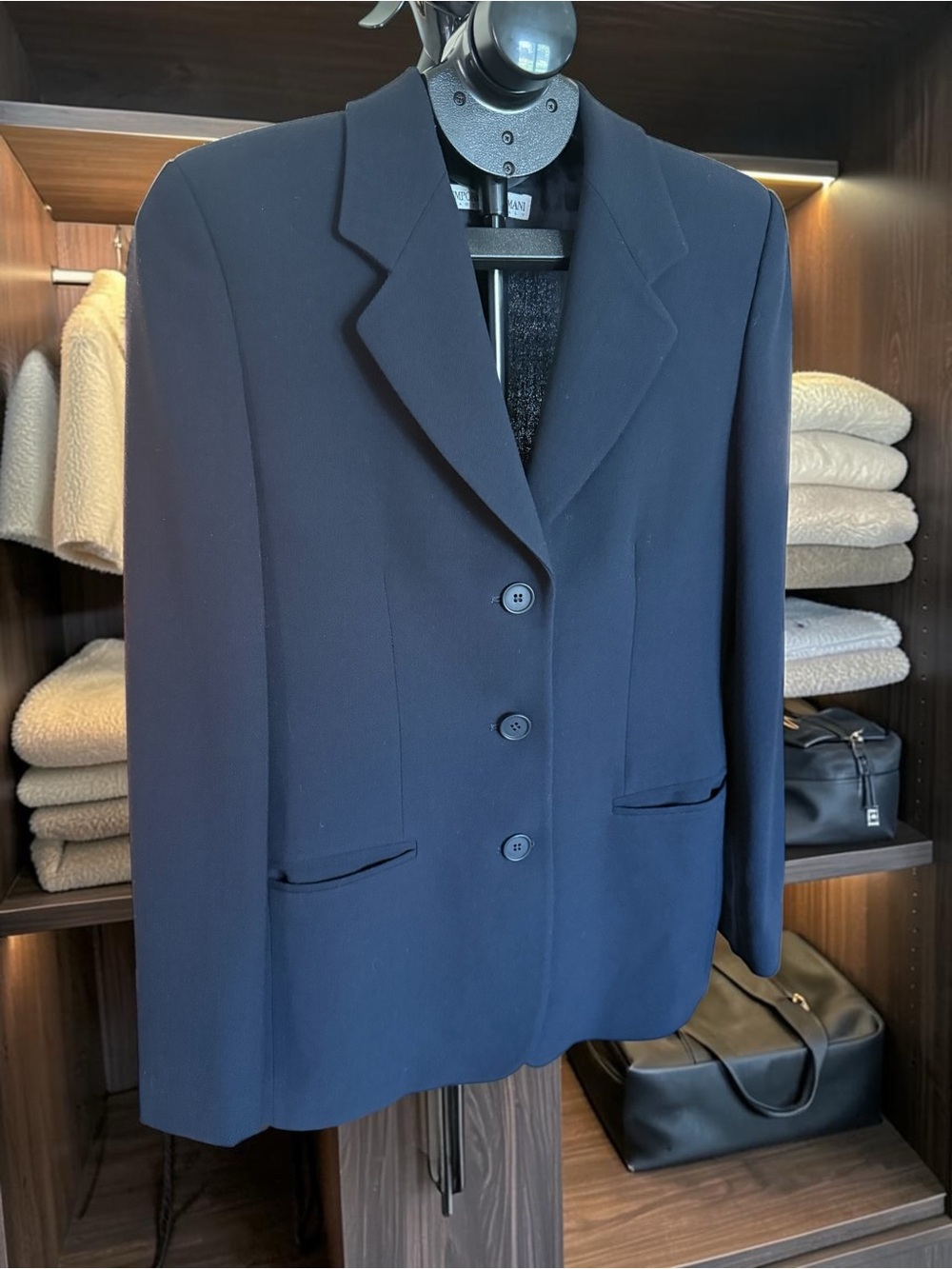 Vintage Emporio Armani Navy Blazer Made/Italy 40 US 4 S | 90s Minimalist Blazer